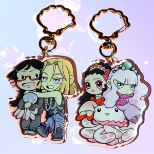 Anime Jellyfish- Tsukimi and Kuranosuke Keychains